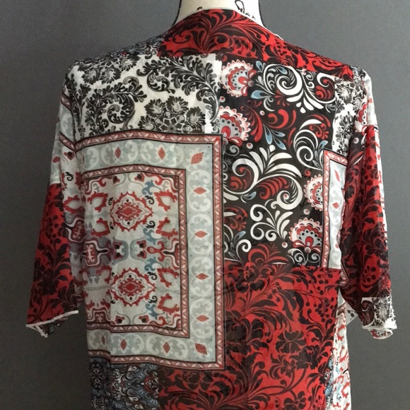 Mixed print boho-vibe LuLaRoe Shirley kimono - Picture 6 of 10